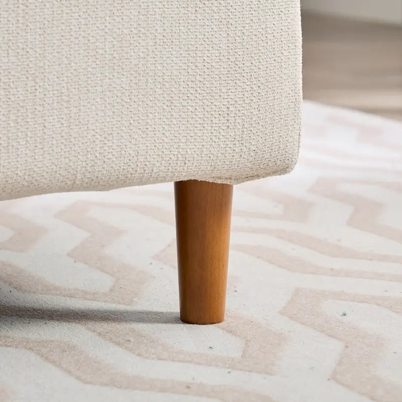 Canapé-méridienne moderne touffeté en chenille avec pieds en bois de noyer multicolore