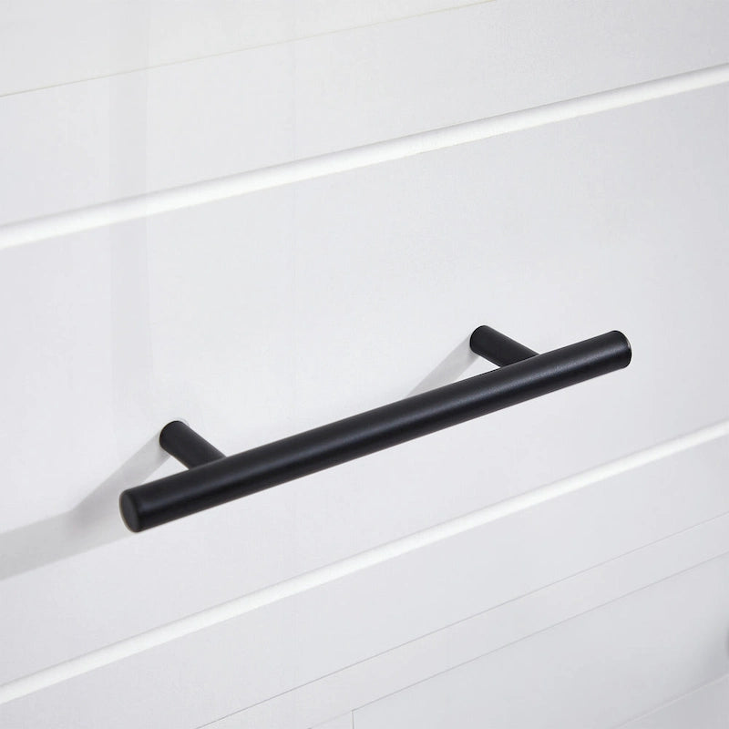 Meuble de salle de bain haut sur pied avec tiroir et panier à linge Noir Blanc