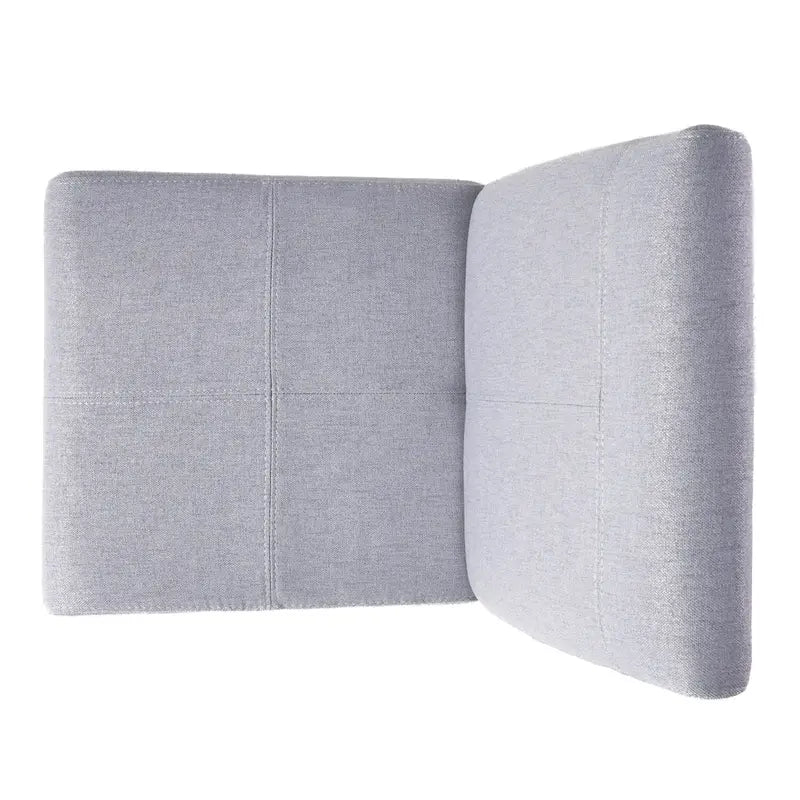 Chaise de salle à manger sans accoudoirs rembourrée avec pieds en bois T-Stitch, bleu / gris