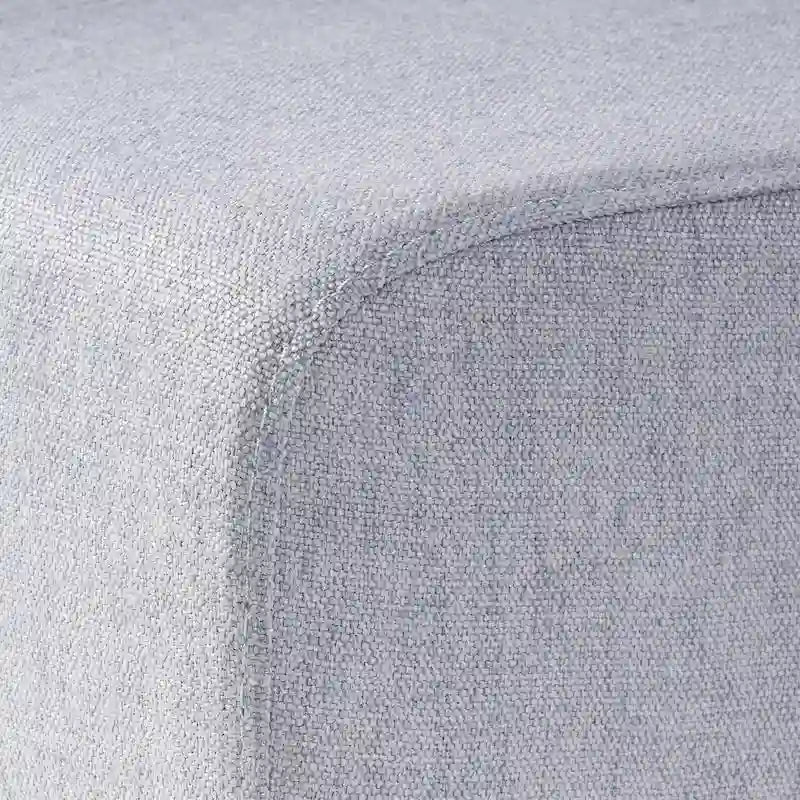 Chaise de salle à manger sans accoudoirs rembourrée avec pieds en bois T-Stitch, bleu / gris