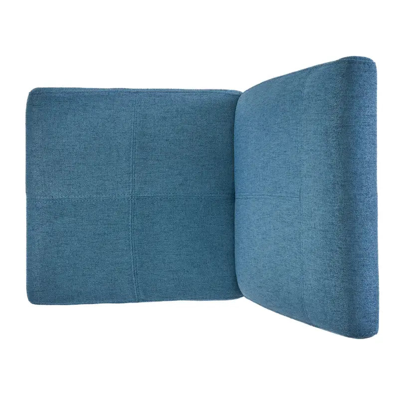 Chaise de salle à manger sans accoudoirs rembourrée avec pieds en bois T-Stitch, bleu / gris