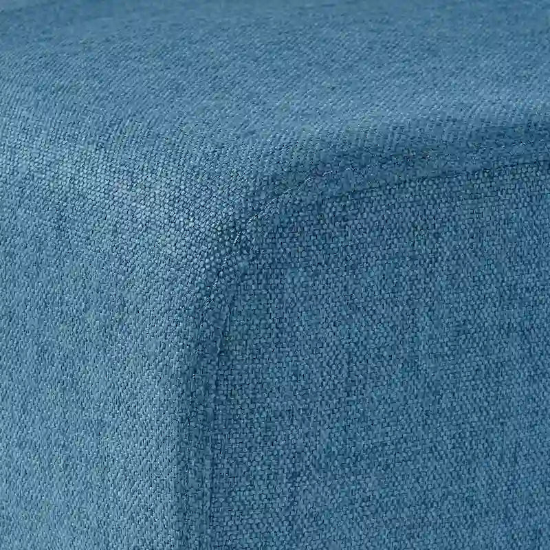 Chaise de salle à manger sans accoudoirs rembourrée avec pieds en bois T-Stitch, bleu / gris
