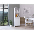 Meuble de garde-manger moderne blanc avec étagères ouvertes et rangement à porte simple