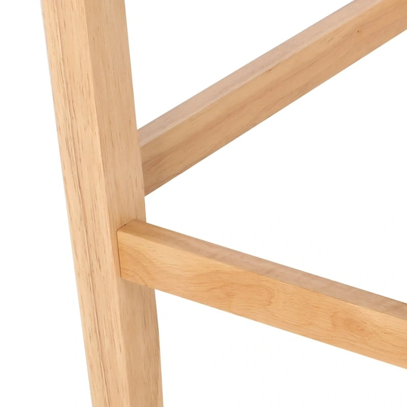 Tabouret de comptoir à dossier haut capitonné en tissu, pieds en bois naturel