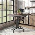 Table à manger de hauteur comptoir antique noire avec piètement de tuyau industriel