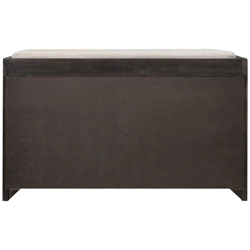 Banc de rangement d'entrée avec 2 tiroirs et panier tressé amovible