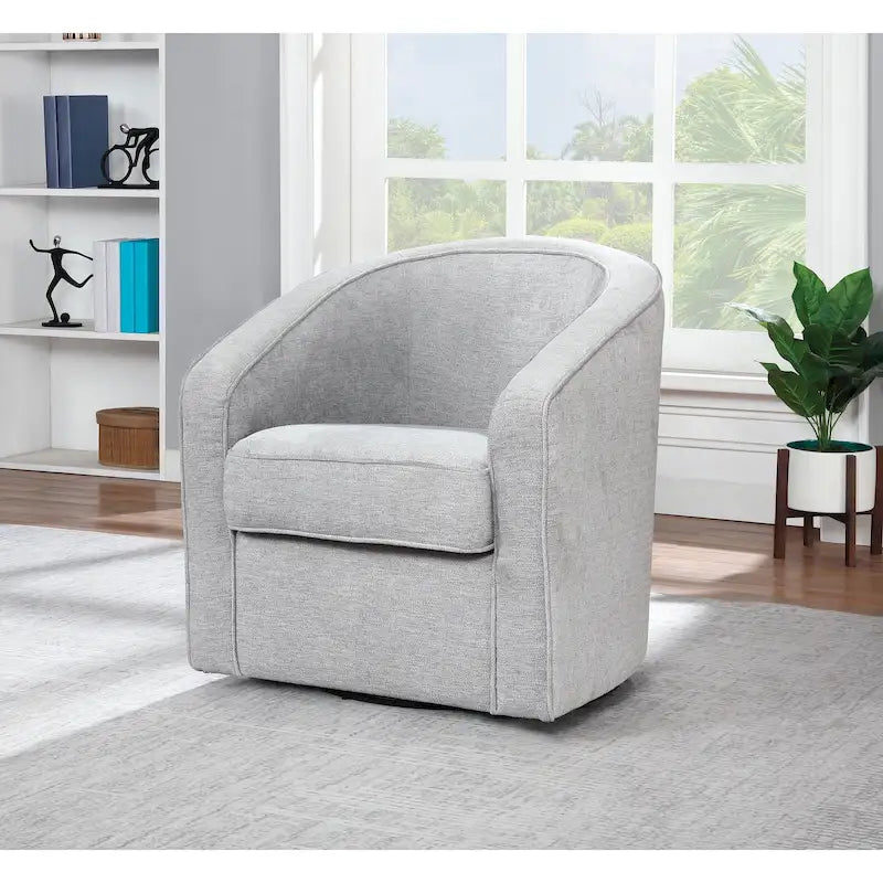 Fauteuil d'appoint pivotant rembourré avec rotation à 360° Gris et Tan