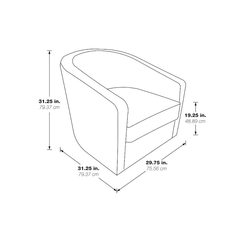 Fauteuil d'appoint pivotant rembourré avec rotation à 360° Gris et Tan