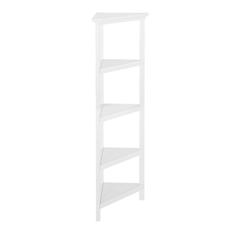 Étagère d'angle haute en bois 4 tablettes blanc Unité de rangement fixe