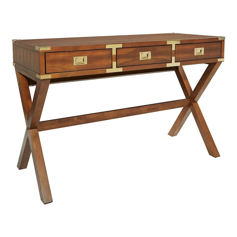 Bureau de style vintage avec 3 tiroirs et multiprise intégrée