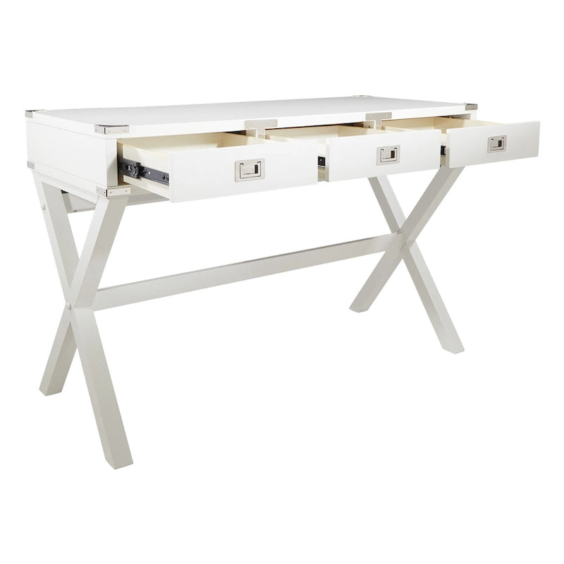 Bureau de style vintage avec 3 tiroirs et multiprise intégrée