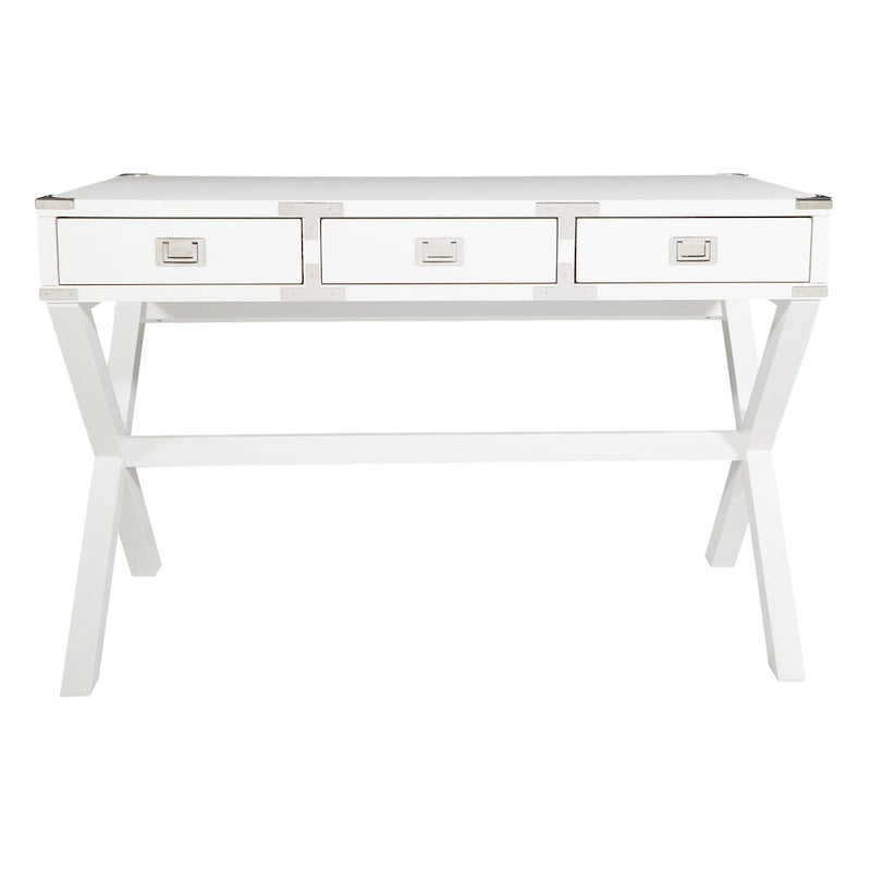 Bureau de style vintage avec 3 tiroirs et multiprise intégrée
