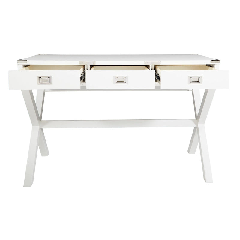 Bureau de style vintage avec 3 tiroirs et multiprise intégrée