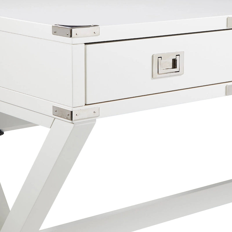 Bureau de style vintage avec 3 tiroirs et multiprise intégrée