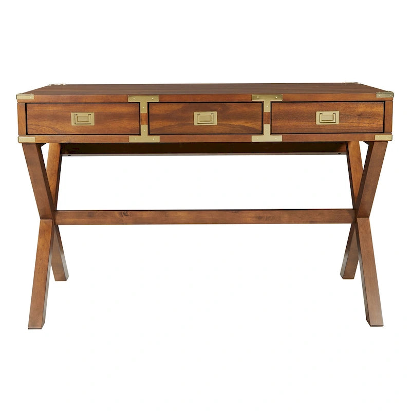 Bureau de style vintage avec 3 tiroirs et multiprise intégrée