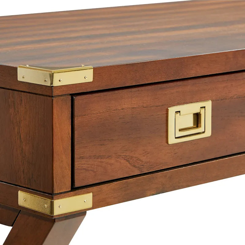 Bureau de style vintage avec 3 tiroirs et multiprise intégrée