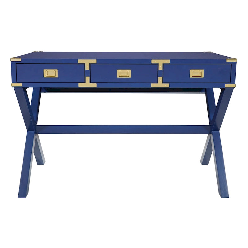 Bureau de style vintage avec 3 tiroirs et multiprise intégrée