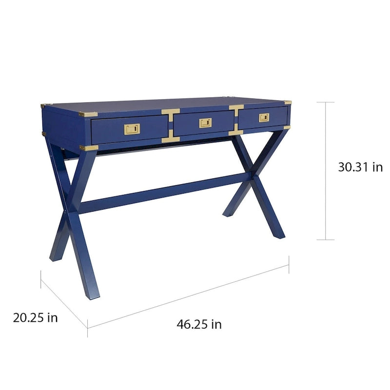 Bureau de style vintage avec 3 tiroirs et multiprise intégrée