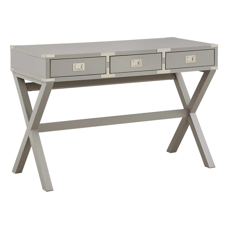 Bureau de style vintage avec 3 tiroirs et multiprise intégrée