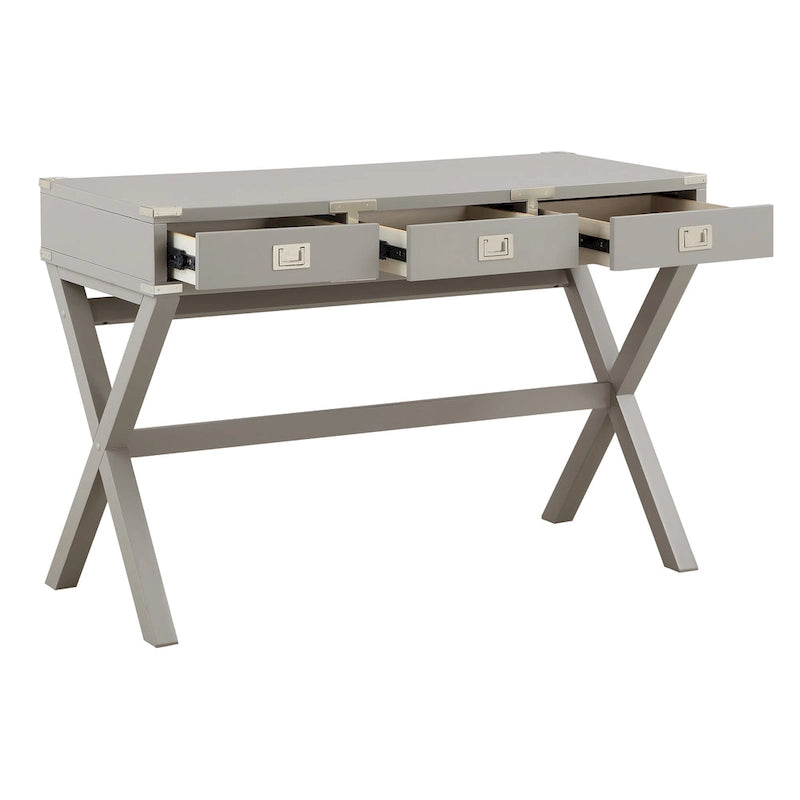 Bureau de style vintage avec 3 tiroirs et multiprise intégrée