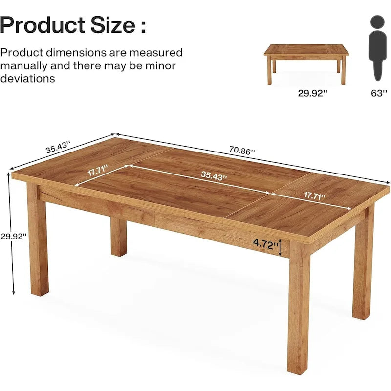 Bureau d'ordinateur de style rustique en noyer de 180 cm pour bureau à domicile