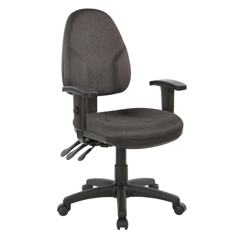 Chaise de bureau ergonomique avec support lombaire et accoudoirs réglables