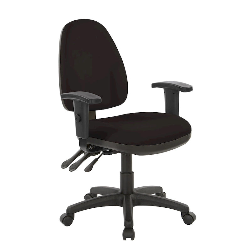 Chaise de bureau ergonomique avec support lombaire et accoudoirs réglables
