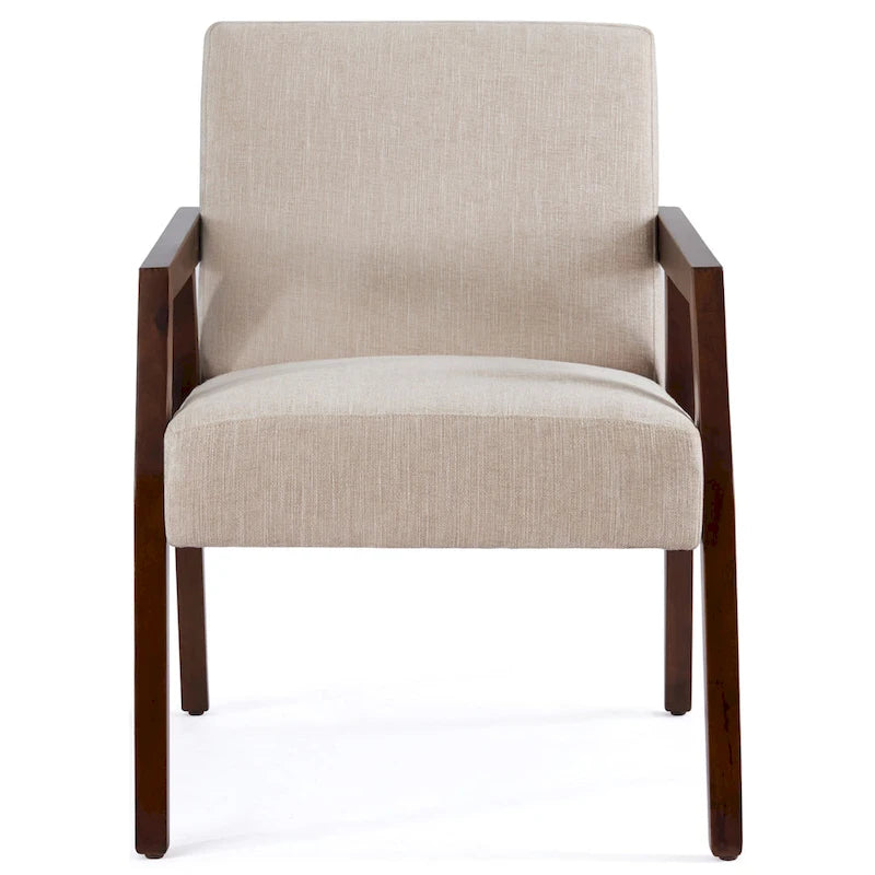 Fauteuil d'appoint rembourré avec cadre en bois massif blanc bleu marron