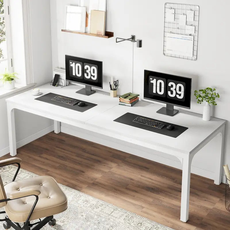 Bureau de style industriel avec pieds en métal et plateau rectangulaire marron noir blanc