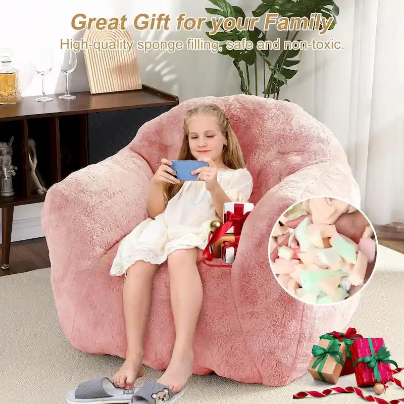 Pouf géant moelleux avec remplissage en mousse à mémoire de forme