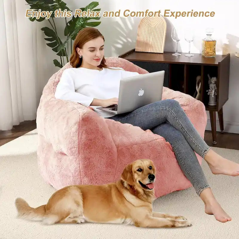 Pouf géant moelleux avec remplissage en mousse à mémoire de forme