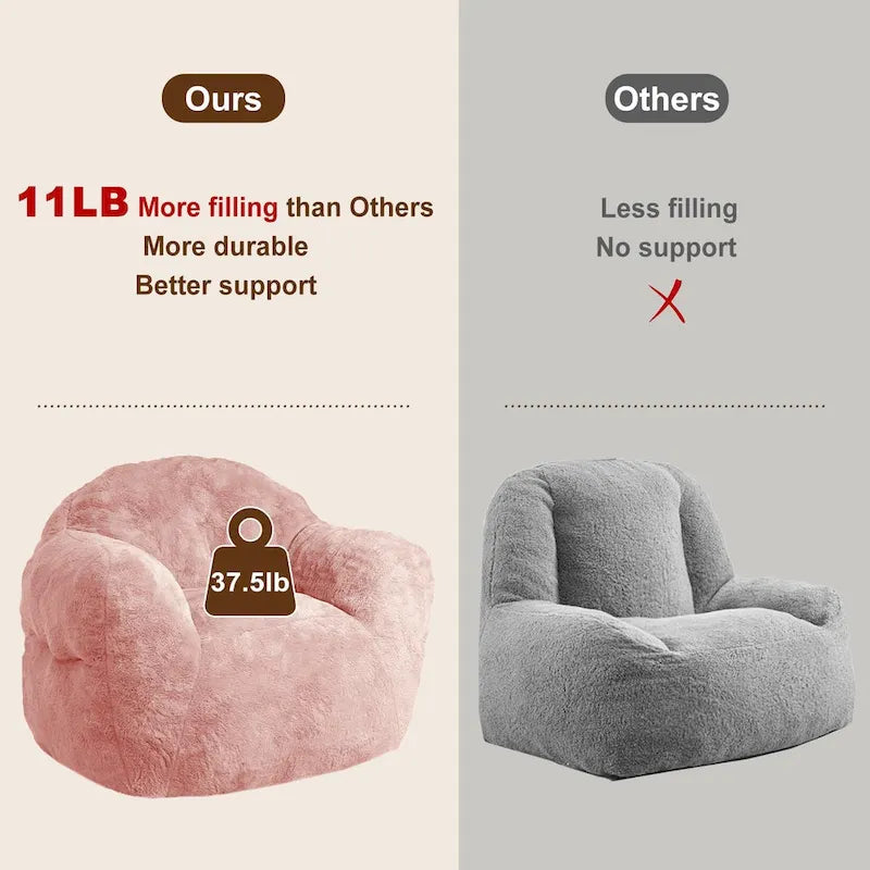 Pouf géant moelleux avec remplissage en mousse à mémoire de forme