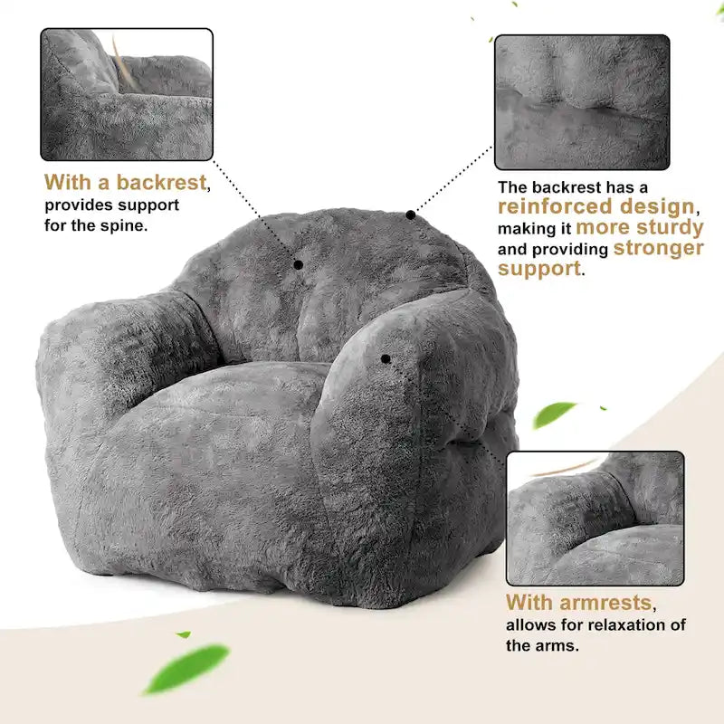 Pouf géant moelleux avec remplissage en mousse à mémoire de forme