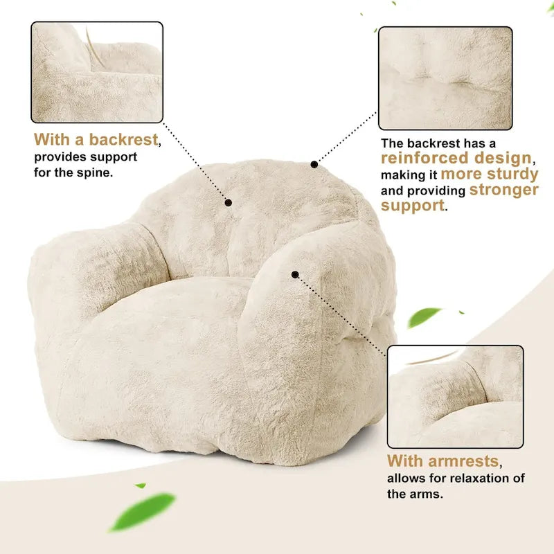 Pouf géant moelleux avec remplissage en mousse à mémoire de forme