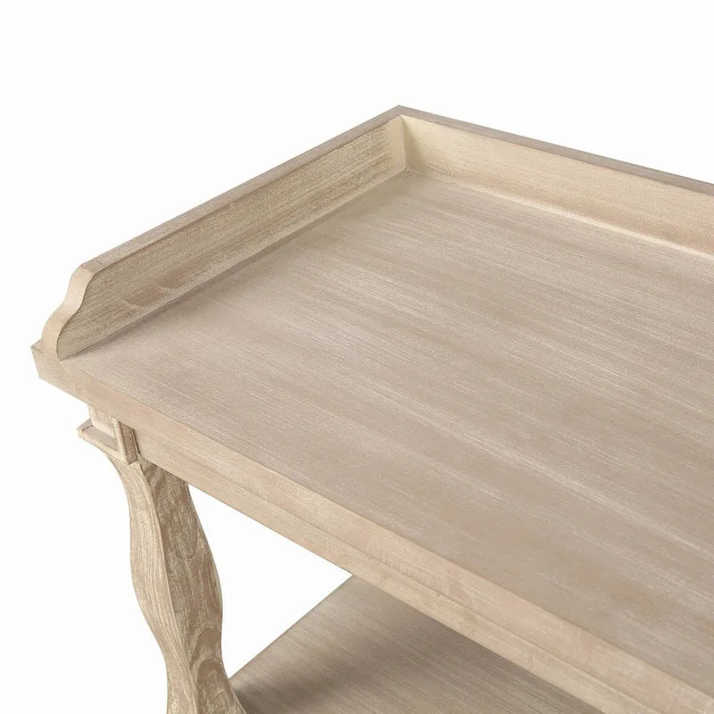 Console de rangement ouverte à 3 niveaux avec pieds en colonnes romaines, bleu marine