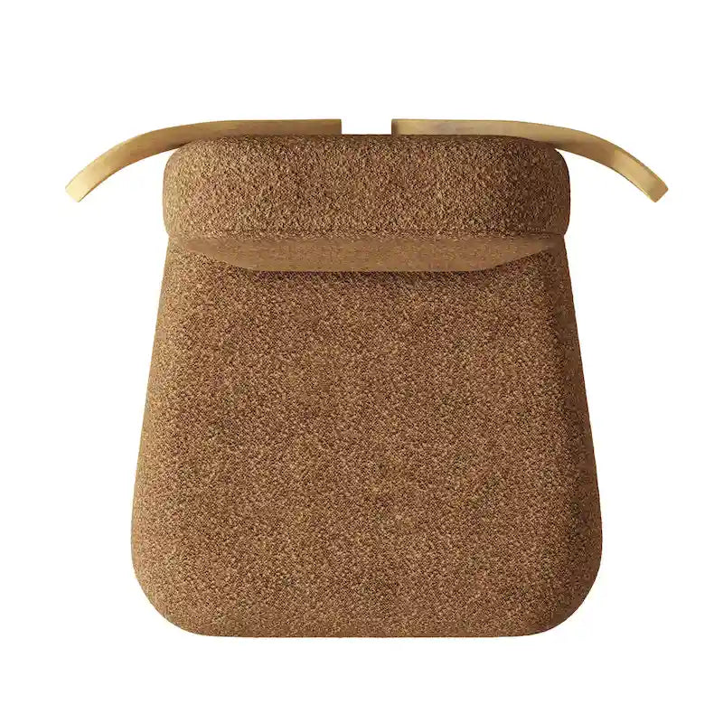 Chaise de salle à manger capitonnée en tissu peluche Wingback avec pieds en bois massif