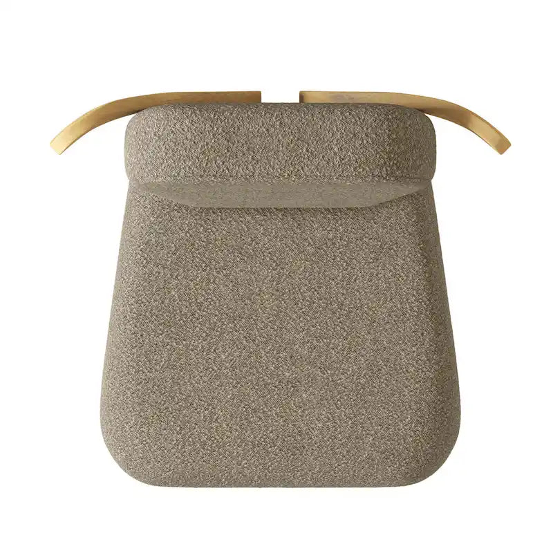 Chaise de salle à manger capitonnée en tissu peluche Wingback avec pieds en bois massif