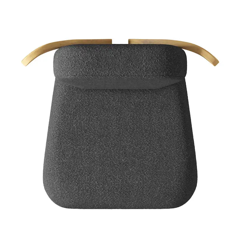Chaise de salle à manger capitonnée en tissu peluche Wingback avec pieds en bois massif