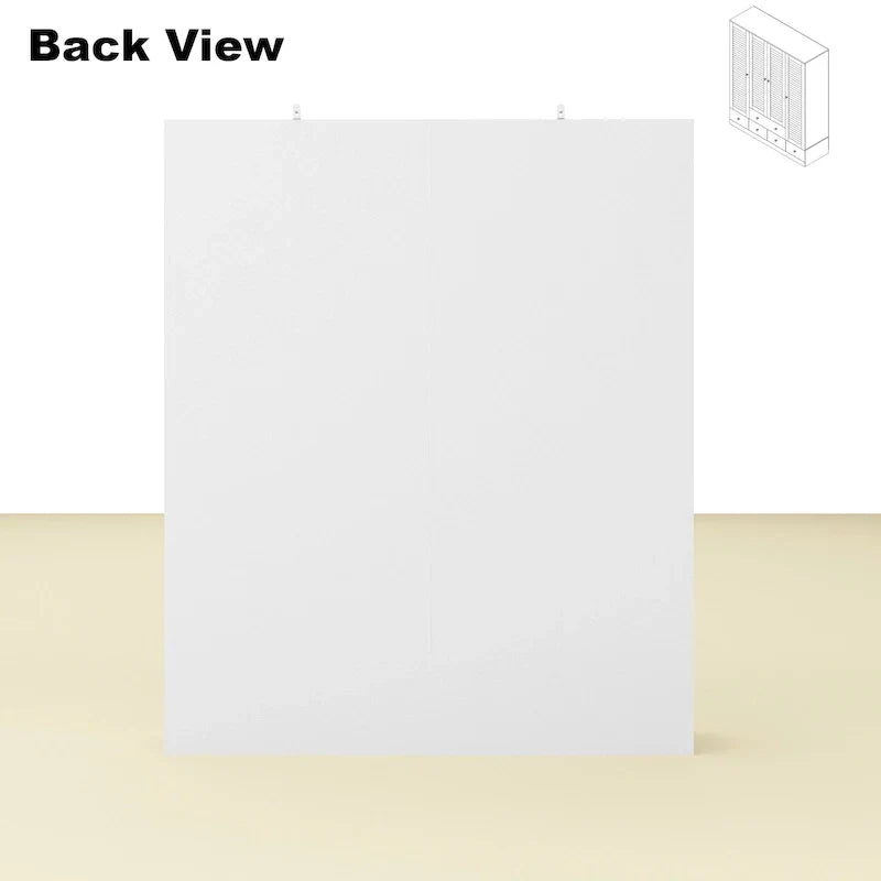 Armoire-penderie autoportante 59 po de large, grand format, blanche